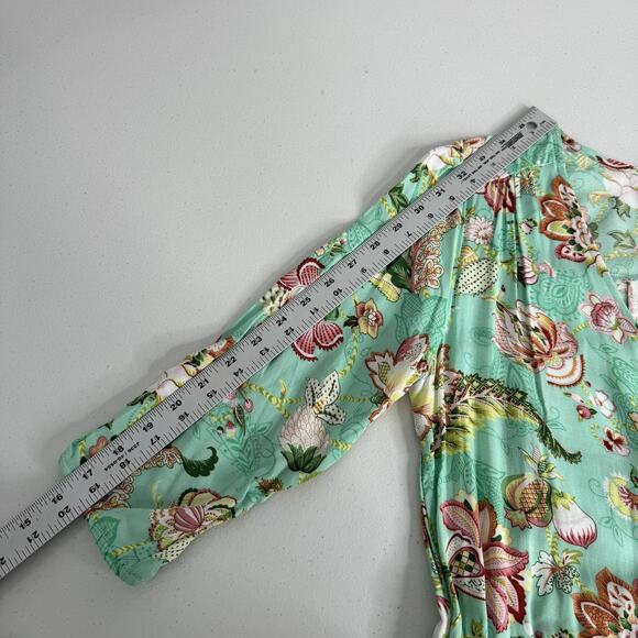 Sunday Mi Amor Anthropologie Dress Womens Small Green Floral Maxi Tiered Cottage - Picture 14 of 16